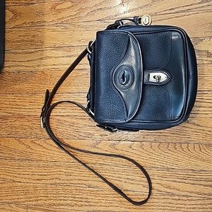 Vintage Dooney & Bourke AWL Square Carrier black leather Bag